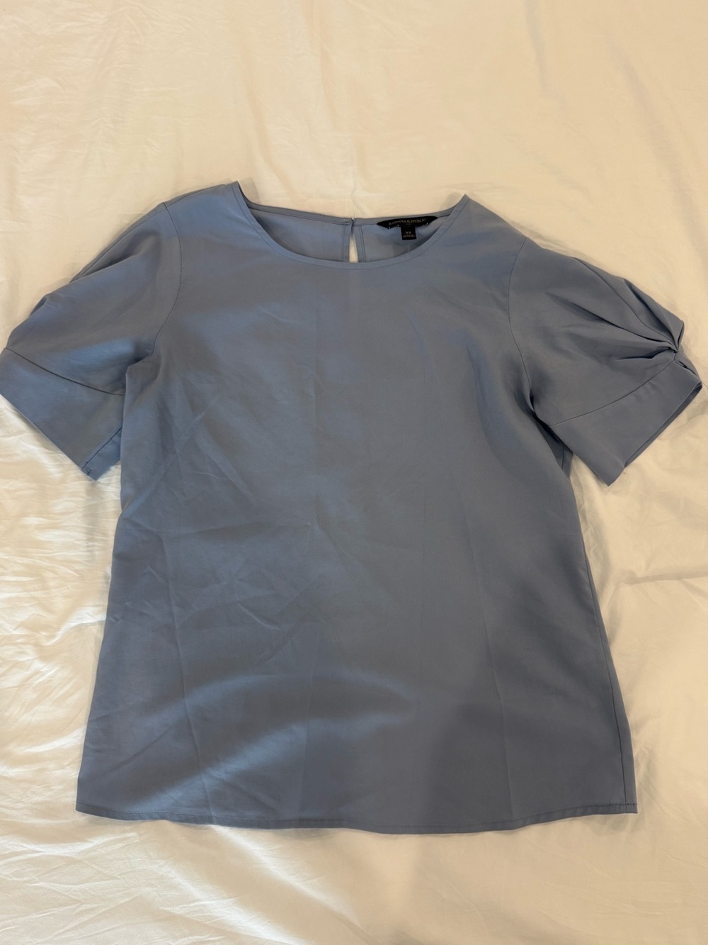 Banana Republic Powder Blue Short Sleeve Crewneck Blouse